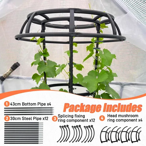 Miniatura 6 de Enrejado de jardín de 65 pulgadas para plantas trepadoras al aire libre, enrejado superior de hongo para plantas en maceta, vides, rosas, clemátides