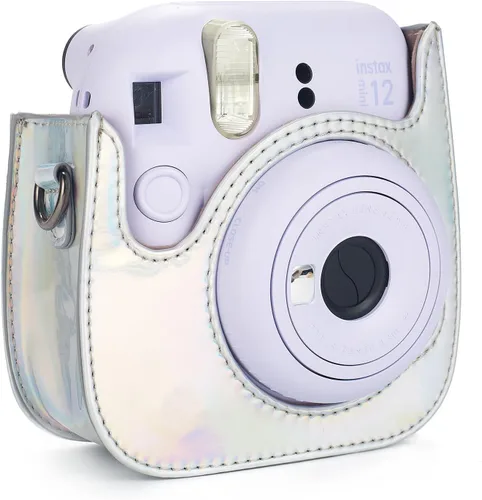 Miniatura 4 de Instant Mini 12 - Funda protectora para cámara Fujifilm Instax Mini 12/11, funda de piel sintética de alta calidad para cámara con bolsillo y correa