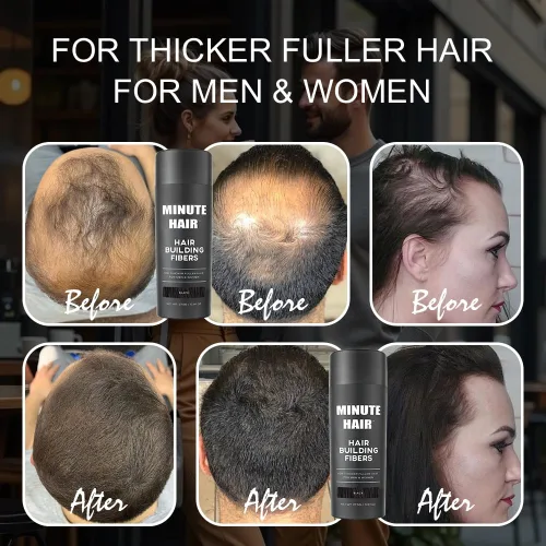 Miniatura 7 de Botella de tamaño grande de 0.97 oz llena de fibras Minute Hair Fibers. Fibras de construcción de cabello de alta calidad. Gran cantidad de fibras