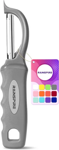 Miniatura 19 de Rainspire Pelador de verduras, pelador de patatas para cocina, cuchillas afiladas de acero inoxidable, mango cómodo, pelador de frutas, pelador
