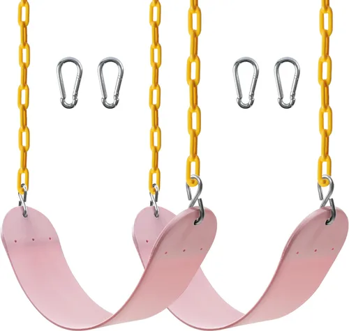 Miniatura 14 de Sunnyglade Juego de 2 columpios resistentes con cadena de 66 pulgadas, accesorios de repuesto con ganchos a presión, soporta 250 libras (2, verde)
