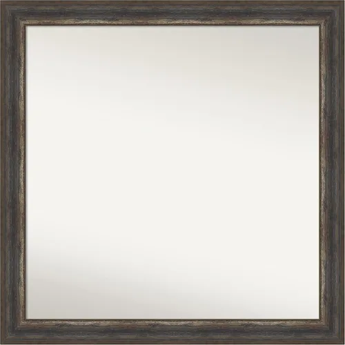 Miniatura 385 de Amanti Art Espejo de baño marrón para sobre el fregadero, 25 x 25 pulgadas, hecho a medida, espejo de tocador cuadrado marrón medio, marco de madera