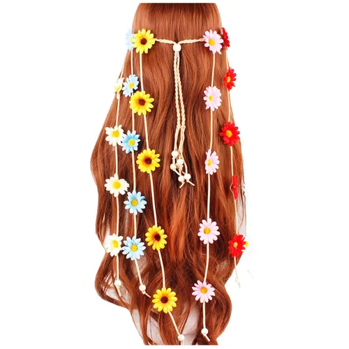 Miniatura 15 de YAXAMING Diadema de girasol de Halloween, bandas para el pelo de margaritas, corona, corona floral, diadema para mujer, Navidad, festival hawaiano