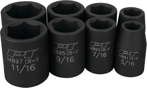 Miniatura 10 de Performance Tool M589DB Juego de llaves de impacto MET de 8 piezas de 3/8 pulgadas Metric