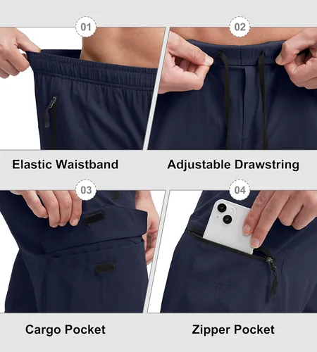 Miniatura 5 de Bikewa Pantalones cortos de ciclismo de montaña para hombre, con acolchado 3D, ajuste holgado, con bolsillos con cremallera