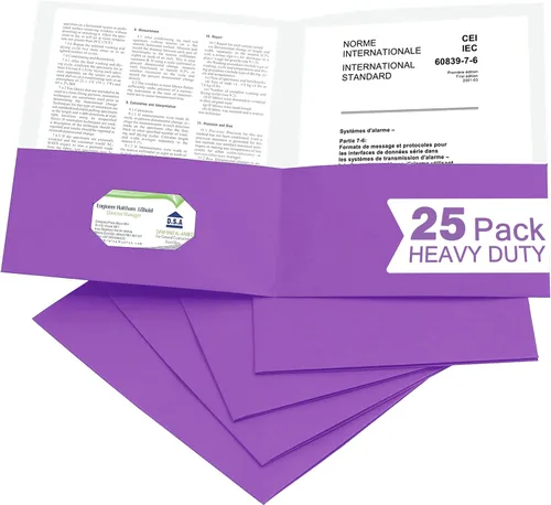 Miniatura 24 de Zzrywuty 100 Paquetes de Carpetas de Archivo de Dos Bolsillos con Ranura para Tarjetas de Visita, Papel Texturizado, Tamaño Carta, Capacidad