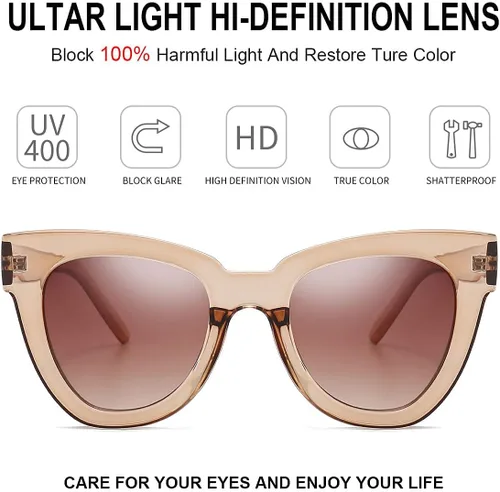 Miniatura 7 de Dollger Gafas de sol retro de ojo de gato para mujer y hombre, estilo vintage, cuadrado, tortuga, concha, moda