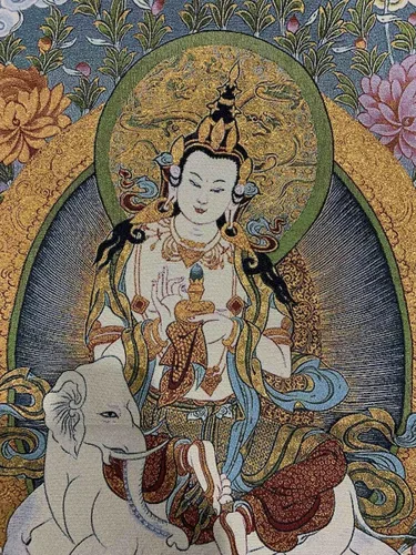 Miniatura 2 de Budismo tibetano Thangka Samantabhadra Guanyin Tangka Fengshui mural colgante de pared para decoración del hogar, tapiz de meditación