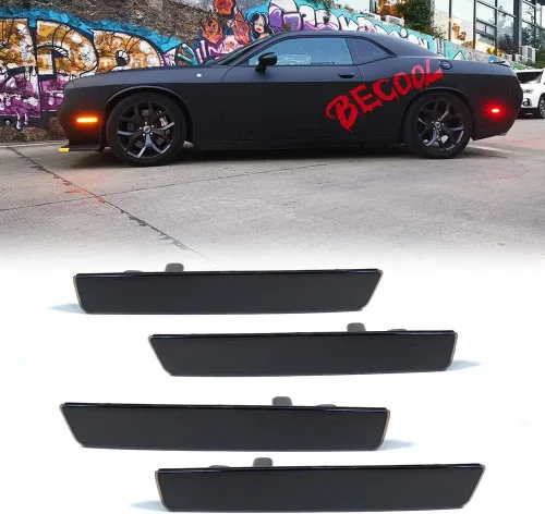 Miniatura 16 de ADIIL Luces de posición laterales LED de repuesto para Dodge Challenger SRT Widebody RT ámbar LED guardabarros delanteros OEM Fit Sidemarker Kit