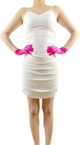 Miniatura 20 de Vestido de novia de satén para mujer, fiesta de ópera, guantes de los años 20, guantes hasta la muñeca