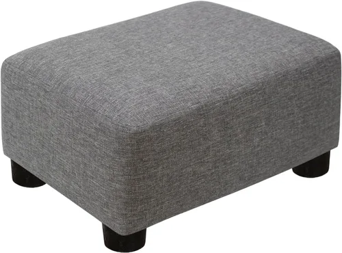 Miniatura 14 de CAROLMADE Taburete Pequeño Otomana Reposapiés con Patas Bajo el Escritorio Reposapiés para Sala de Estar, Dormitorio y Oficina, Negro