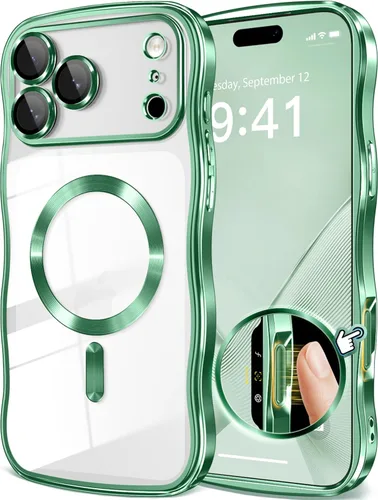 Miniatura 15 de GVIEWIN Funda para iPhone 16 Pro Compatible con MagSafe, Mejorada [Protección Completa de la Cámara][Marco de Ondas Lindo][Protección de Grado
