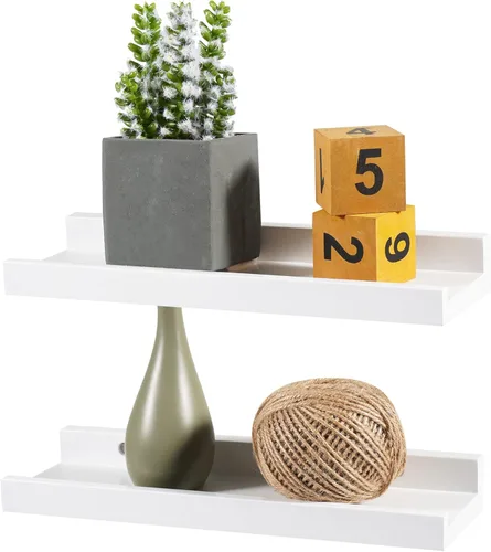 Miniatura 12 de Estantes flotantes montados en la pared, estante de madera de roble macizo de 12 pulgadas para decoración y almacenamiento, repisa de fotos