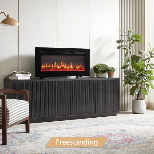 Miniatura 2 de Efiretric® Grace - Chimenea eléctrica 3 en 1 de 36 pulgadas de ancho (EF449), independiente, montada en la pared, empotrada, efecto de llama de 9