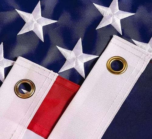 Miniatura 3 de Bandera estadounidense de 6 x 10 pies: bandera estadounidense de larga duración, nailon resistente, estrellas bordadas, rayas cosidas, ojales