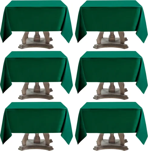 Miniatura 55 de Mantel rectangular de 60 x 102 pulgadas, color blanco, 1 paquete de manteles para 6ft, resistentes a las manchas, decorativo, lavable, de poliéster