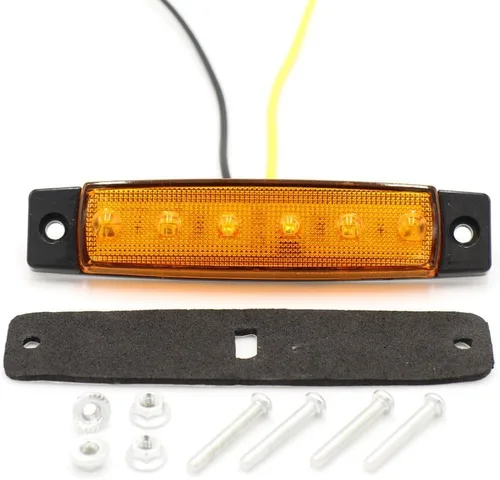 Miniatura 6 de TMH 20 luces LED de 3.8 pulgadas ámbar + luz roja, 6 luces de marcador laterales, luces de marcador de remolque, lámpara de marcador lateral trasera