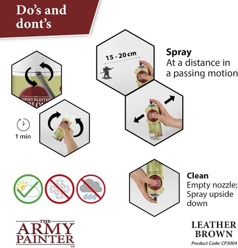 Miniatura 4 de The Army Painter Color Imprimación, Cuero Marrón, 400ml, 13.5oz - Capa Base en Aerosol Acrílica para Pintura en Miniatura