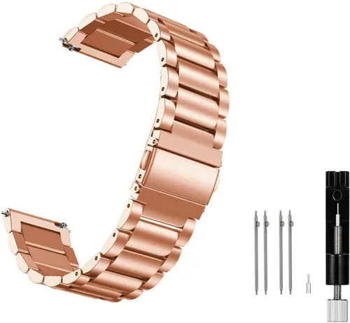 Miniatura 22 de Moran Correa de malla de acero inoxidable de 20 mm, correa de metal de liberación rápida, 18 mm, 20 mm, 22 mm, compatible con Samsung Galaxy Watch