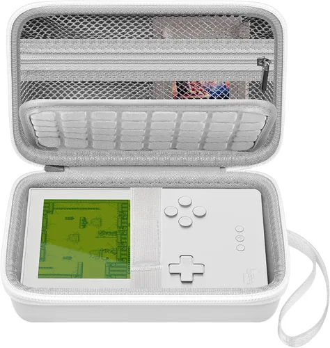 Funda rígida compatible con consola de juegos portátil analógica de bolsillo, bolsa de almacenamiento portátil para tarjetas de videojuegos, cable