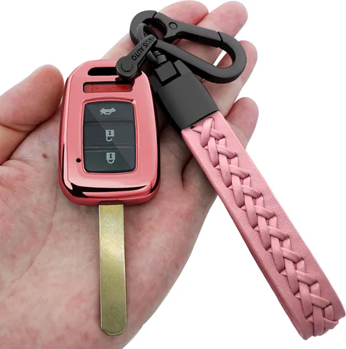 Miniatura 8 de Kirsnda Compatible con Accord Civic CR-V LX - Funda para llavero con llavero de TPU suave para proteger la llave del automóvil, llave remota (negro)