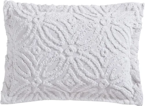 Miniatura 12 de Beatrice Home Fashions Colcha de Chenilla con Patrón Wedding Ring, Full, azul