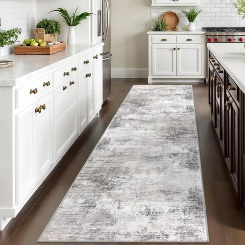 Miniatura 858 de IOHOUZE Alfombra abstracta lavable de 3 x 12 pies para pasillos, antideslizante para cocina, camino de entrada de lana sintética para interiores