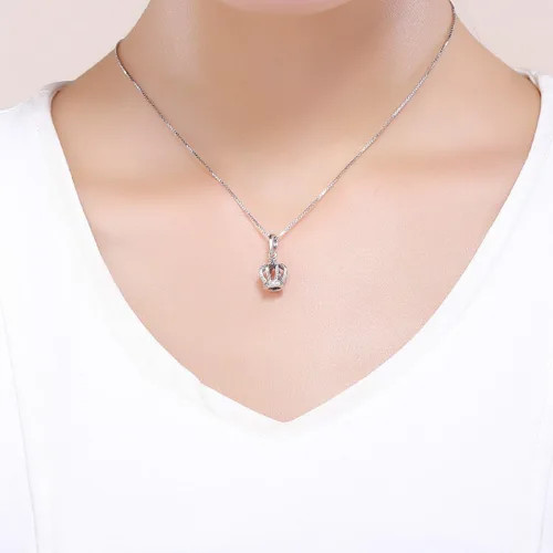 Miniatura 3 de WOSTU Exquisitos dijes de plata de ley 925 con forma de corazón rosa para pulseras, la llave de corazón, cuentas para mujeres y niñas