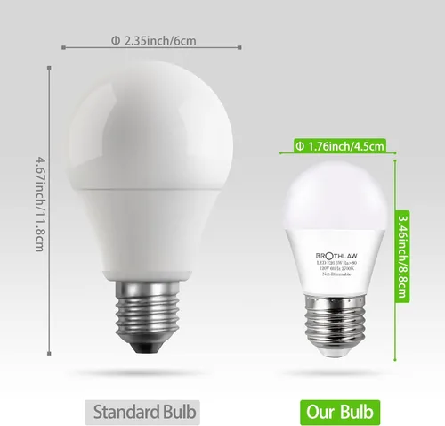 Miniatura 3 de Bombillas equivalentes a 25 W, bombilla LED A15 de 3 W, base E26, 2700 K, blanco cálido, bombillas de bajo vatio, bombilla de mesita de noche