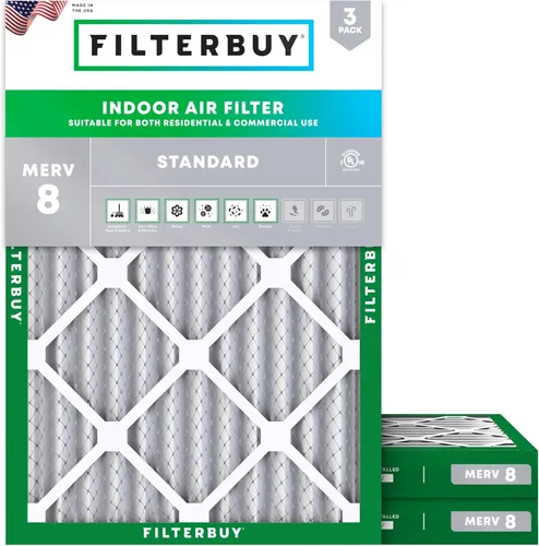 Miniatura 19 de Filterbuy - Filtro de aire MERV 8 de 21x22x1 de defensa esencial contra el polvo y las alergias (paquete de 3), filtros plisados electrostáticos