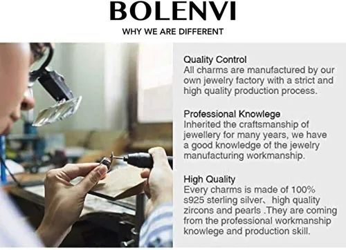 Miniatura 9 de BOLENVI Abalorio de plata de ley 925 con dije de béisbol para pulseras o collares similares, Plata esterlina, Sin gemas.