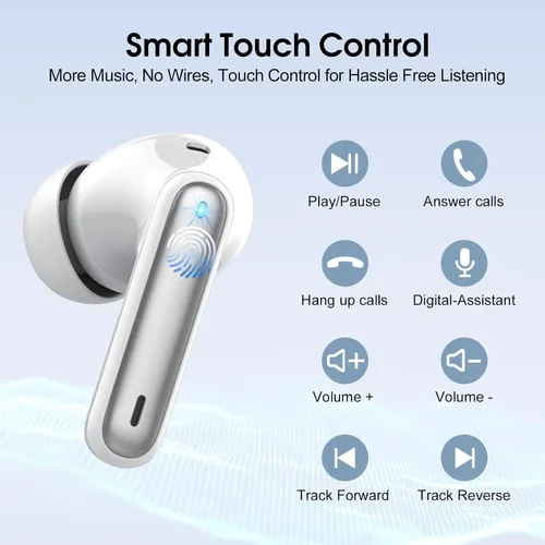 Miniatura 7 de Auriculares inalámbricos, auriculares Bluetooth HiFi estéreo, auriculares intrauditivos con 40H de reproducción, auriculares Bluetooth 5.3 2024