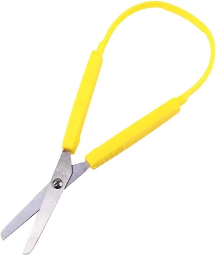 Tijeras de bucle, tijeras de agarre colorido, tijeras de apertura automática con mango, tijeras de corte adaptativas para necesidades especiales,