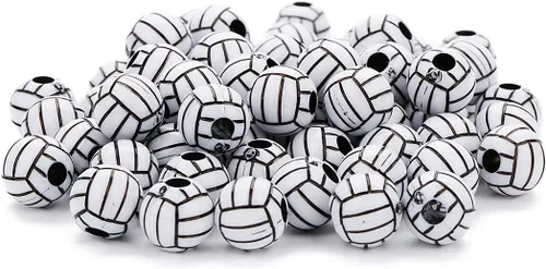 Miniatura 3 de 100 cuentas de voleibol de 0.472 in de cuentas deportivas para poni