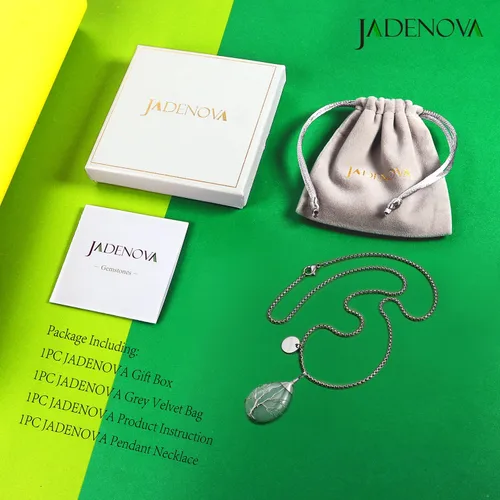 Miniatura 7 de JADENOVA Collar de cristal curativo para mujer, colgante de árbol de la familia, con alambre envuelto en alambre y colgante de lágrima curativa