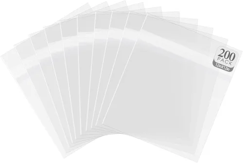 Golden State Art, Fundas exteriores transparentes de 12.75 x 12.75 pulgadas, fundas protectoras de plástico resellables para almacenamiento de LP