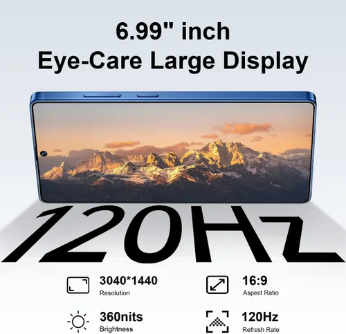 Miniatura 3 de I25 Ultra 5G Unlocked Smartphone,16GB+512GB 7000mAh Fully Cell Phone for Android 14, 6.99" HD Screen Unlocked Cell Phone, 68MP+108MP Dual