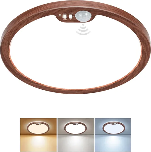 Miniatura 13 de BLNAN Lámpara de techo con sensor de movimiento con cable, 8.7 pulgadas, 3000 K, 4000 K, 5000 K, seleccionable, lámpara LED de montaje empotrado