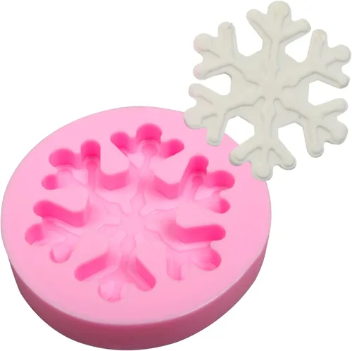 Miniatura 8 de Molde de silicona de fondant de hombre de jengibre navideño, 5 paquetes con copo de nieve, Papá Noel, moldes de chocolate para hornear galletas