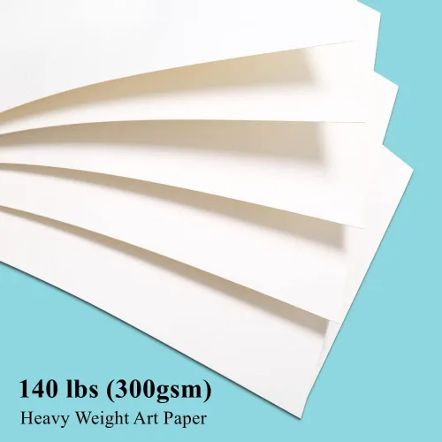 Miniatura 3 de FEITAKE Bloc de acuarela de 9 x 12 pulgadas, cuaderno de bocetos de papel de acuarela 100% algodón/prensado en frío, 140 libras (10.58 oz/m²), libre