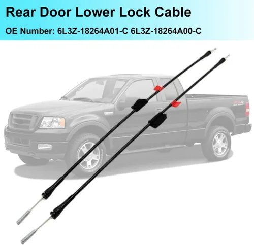 Miniatura 2 de 6L3Z-18264A01-C 6L3Z-18264A00-C Cable de liberación de la manija del pestillo inferior de la puerta trasera Cable de control para Ford F-150 F-250