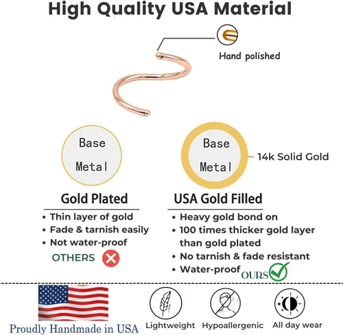 Miniatura 114 de Small Gold or Sterling Silver Huggie Hoop Earrings for Women Cartilage Nose Helix Tragus