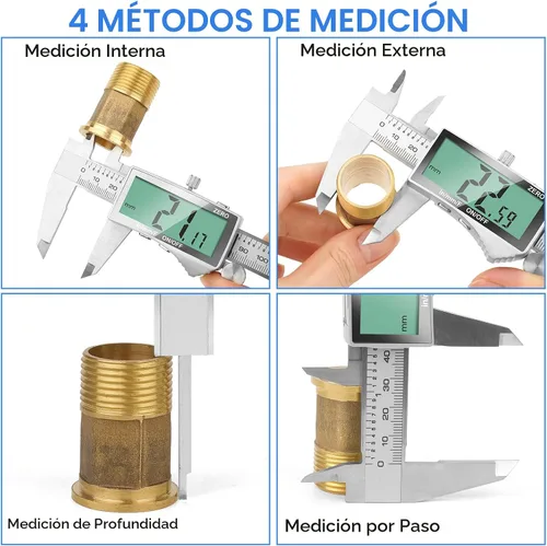 Miniatura 5 de Calibre Digital, Herramienta de Calibre de 6 Pulgadas con Pantalla LCD Extra Grande, Función de Apagado Automático, Cambio Fácil entre Pulgadas