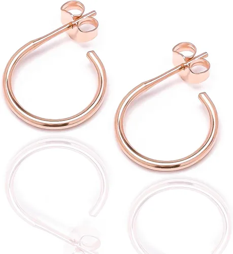 Miniatura 12 de Aretes de aro de plata de ley, plata de ley 925, 0.472 in, 16 ga, aretes de aro para mujer, aretes de aro de plata hipoalergénica, aretes de aro