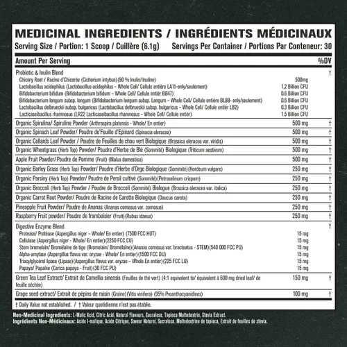 Miniatura 5 de Jacked Factory Green Surge Green Superfood - Bebida verde apta para dieta cetogénica con espirulina, hierba de trigo y cebada, verduras orgánicas