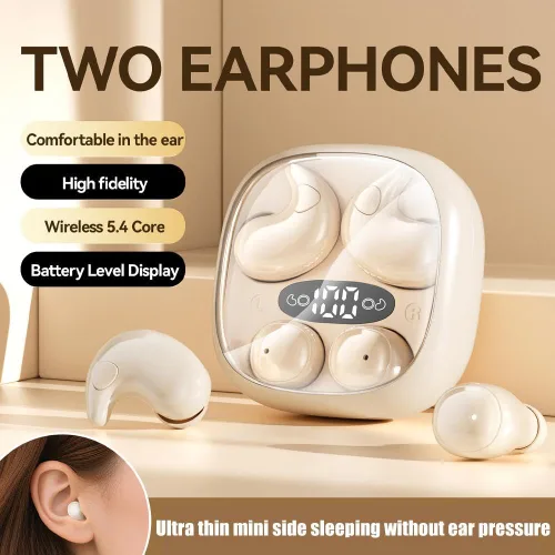 Miniatura 2 de Paquete de 2 auriculares Bluetooth ultra mini 2026, impermeables, invisibles, inalámbricos, Bluetooth 5.4, 2 pares de mini auriculares