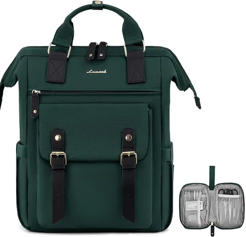 Miniatura 8 de LOVEVOOK - Mochila para laptop de mujer, bolsa de trabajo, viaje, computadora, mochila para maestra o enfermera, bolsa para libros, beige verde