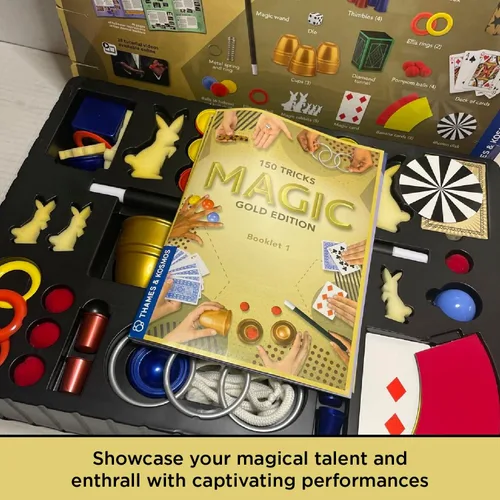 Miniatura 7 de Thames & Kosmos Magic: Gold Edition Juego con 150 trucos Manual de instrucciones a todo color de 96 páginas 42 accesorios Tutoriales