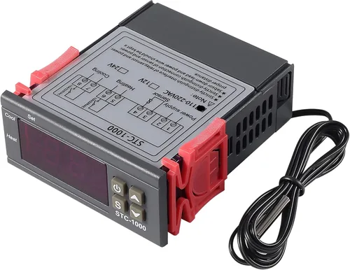 Miniatura 6 de UMLIFE 2 Pack STC-1000 10A DC 12V Controlador de temperatura digital LED, termostato con interruptor de control, 2 salidas de relé y sensores