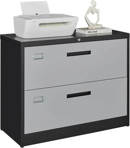 Miniatura 20 de Letaya Archivador de 2 cajones con cerradura, archivador lateral de metal para oficina en casa, tamaño carta/legal/A4